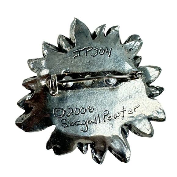 Vintage Seagull Pewter 2006 Floral Brooch Pin JP 304 - Picture 5 of 5